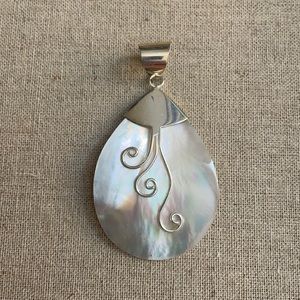 Sterling Silver Mother of Pearl Necklace Pendant